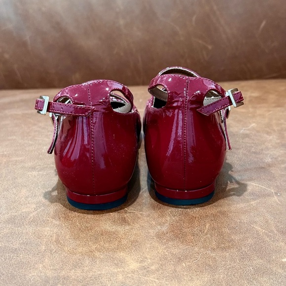 Alohas Luke Patent Leather Mary Jane Flats in Wine Burgundy Red - Picture 4 of 8
